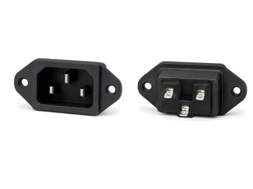 DINIC IEC 60320-C14 Einbaubuchse zum Schrauben, 10 A, 250 V~, Bulk Verpackung